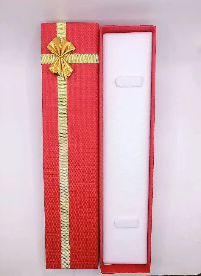 ESTUCHE NATURE BRAZALETE ROJO CON CINTA PLATEADA 79X55X23+16MM