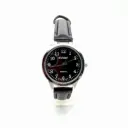 RELOJ SUIZO REDONDO 35 MM NEGRO CAJA PLATA