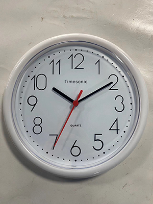 RELOJ TIMESONIC MURAL REDONDO 924 DIAL BLANCO ESFERA BLANCA