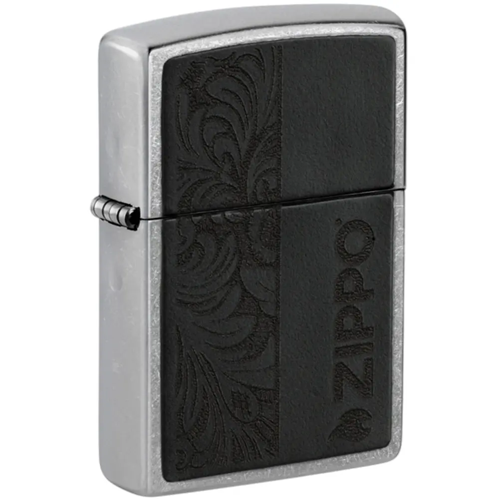ENCENDEDOR ZIPPO 46919 BLACK LEATHER EMBLEM - ZIPPO DESIGN
