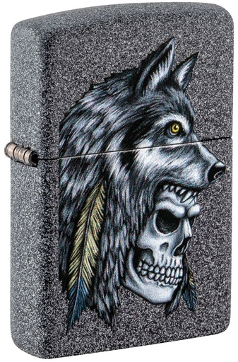 [TE-ZP29863] ENCENDEDOR ZIPPO ZP29863 WOLF SKULL FEATHER DESIGN