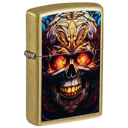 [TE-ZP46715] ENCENDEDOR ZIPPO 46715 STAINED GLASS SKULL DESIGN