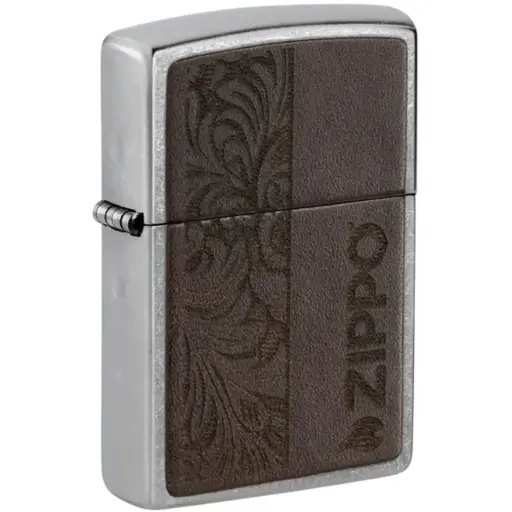[TE-ZP46920] ENCENDEDOR ZIPPO 46920 BROWN LEATHER EMBLEM - ZIPPO DESIGN